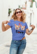 Load image into Gallery viewer, My Corgi My Biggest Love Women&#39;s Cotton T-Shirt - 4 Colors-Apparel-Apparel, Corgi, Shirt, T Shirt-Blue-S-4