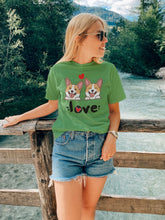 Load image into Gallery viewer, My Corgi My Biggest Love Women&#39;s Cotton T-Shirt - 4 Colors-Apparel-Apparel, Corgi, Shirt, T Shirt-Green-S-3
