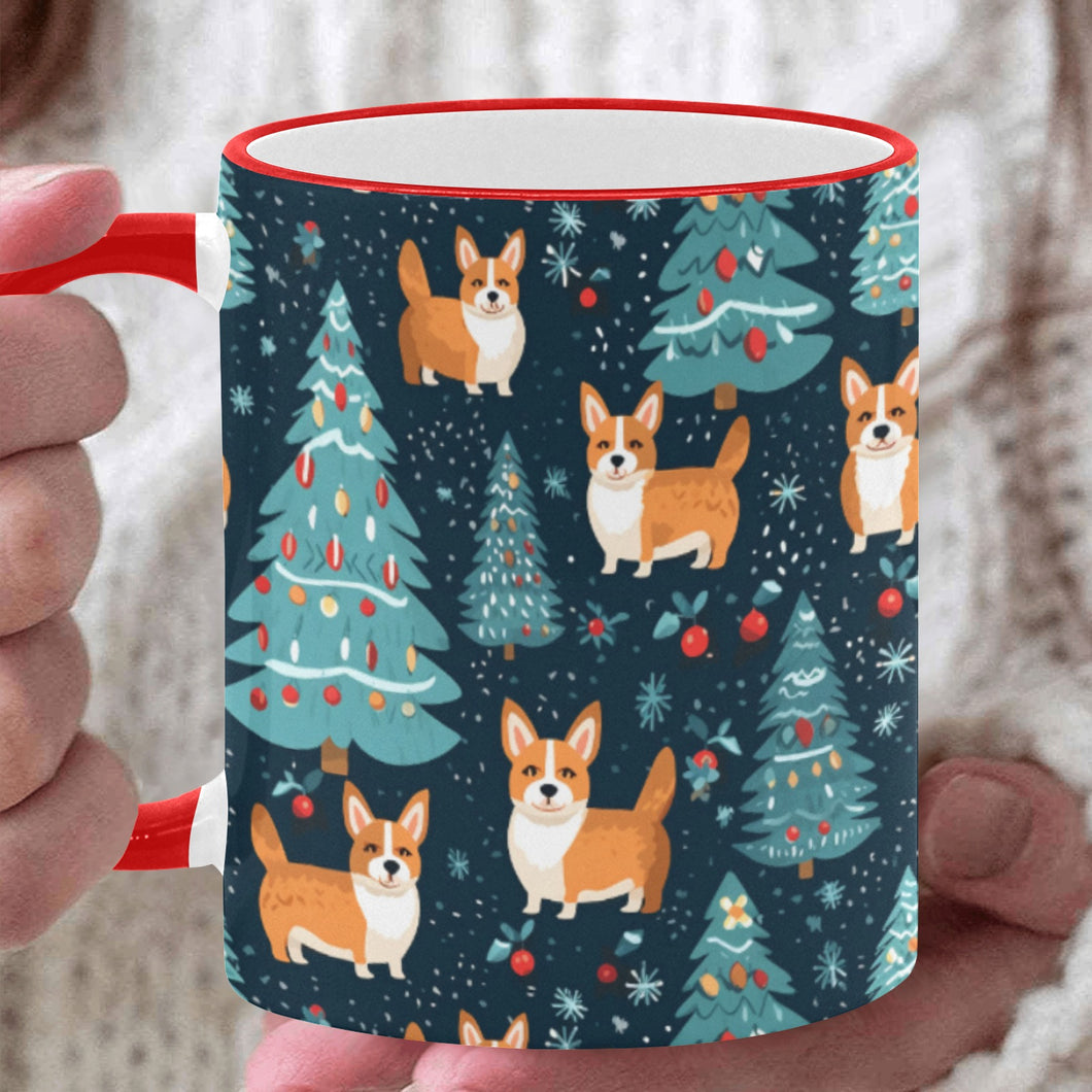Corgi Winter Holiday Bliss Christmas Coffee Mug-White-ONE SIZE-1