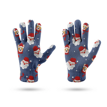 Load image into Gallery viewer, Corgi with Santa Christmas Touch Screen Gloves - 4 Colors-Accessories-Accessories, Christmas, Corgi, Dog Dad Gifts, Dog Mom Gifts, Gloves-10