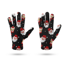Load image into Gallery viewer, Corgi with Santa Christmas Touch Screen Gloves - 4 Colors-Accessories-Accessories, Christmas, Corgi, Dog Dad Gifts, Dog Mom Gifts, Gloves-8