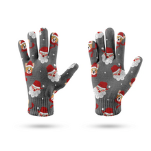 Load image into Gallery viewer, Corgi with Santa Christmas Touch Screen Gloves - 4 Colors-Accessories-Accessories, Christmas, Corgi, Dog Dad Gifts, Dog Mom Gifts, Gloves-9
