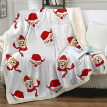 Load image into Gallery viewer, Corgi with Santa Love Soft Warm Fleece Blanket-Blanket-Blankets, Corgi, Home Decor-11