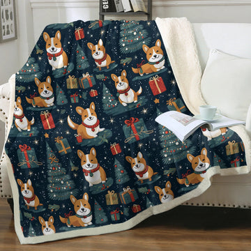 Corgi's Christmas Gift Galore Christmas Blanket-Blanket-Blankets, Christmas, Corgi, Home Decor-2