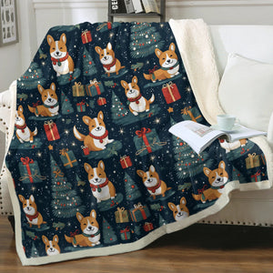 Corgi's Christmas Gift Galore Christmas Blanket-Blanket-Blankets, Christmas, Corgi, Home Decor-Small-1