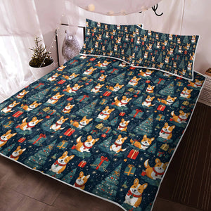 Corgi's Christmas Gifts Galore Quilt Blanket Bedding Set-Bedding-Bedding, Blankets, Christmas, Corgi, Home Decor-2