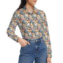 Load image into Gallery viewer, Corgi&#39;s Floral Paradise Women&#39;s Shirt-5