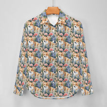 Load image into Gallery viewer, Corgi&#39;s Floral Paradise Women&#39;s Shirt-6