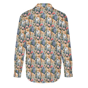 Corgi's Floral Paradise Women's Shirt-7