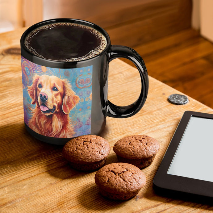 Cosmic Aura Golden Retriever Coffee Mug-ONE SIZE-Black-1
