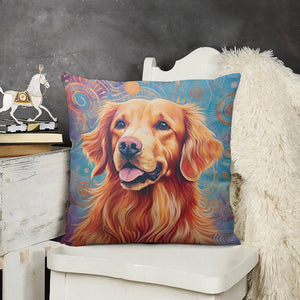 Cosmic Aura Golden Retriever Plush Pillow Case-Cushion Cover-Dog Dad Gifts, Dog Mom Gifts, Golden Retriever, Home Decor, Pillows-3