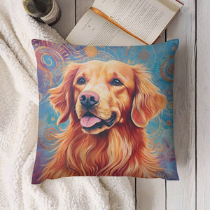 Cosmic Aura Golden Retriever Plush Pillow Case-Cushion Cover-Dog Dad Gifts, Dog Mom Gifts, Golden Retriever, Home Decor, Pillows-4
