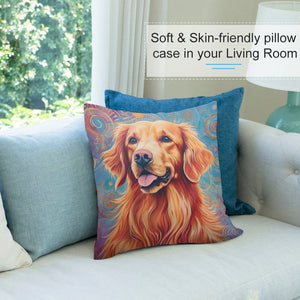 Cosmic Aura Golden Retriever Plush Pillow Case-Cushion Cover-Dog Dad Gifts, Dog Mom Gifts, Golden Retriever, Home Decor, Pillows-7