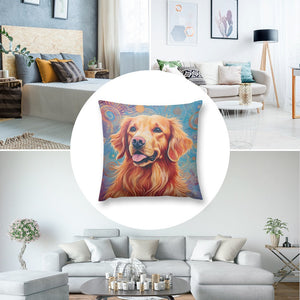 Cosmic Aura Golden Retriever Plush Pillow Case-Cushion Cover-Dog Dad Gifts, Dog Mom Gifts, Golden Retriever, Home Decor, Pillows-8