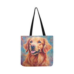 Cosmic Aura Golden Retriever Special Lightweight Shopping Tote Bag-Accessories-Accessories, Bags, Dog Dad Gifts, Dog Mom Gifts, Golden Retriever-White-ONESIZE-2