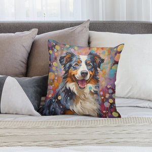 Cosmic Canine Australian Shepherd Plush Pillow Case-Cushion Cover-Australian Shepherd, Dog Dad Gifts, Dog Mom Gifts, Home Decor, Pillows-2
