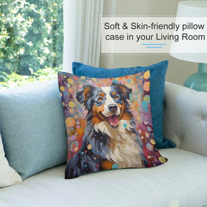 Cosmic Canine Australian Shepherd Plush Pillow Case-Cushion Cover-Australian Shepherd, Dog Dad Gifts, Dog Mom Gifts, Home Decor, Pillows-7