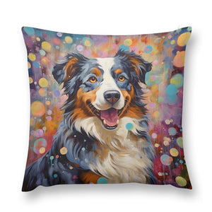 Cosmic Canine Australian Shepherd Plush Pillow Case-Cushion Cover-Australian Shepherd, Dog Dad Gifts, Dog Mom Gifts, Home Decor, Pillows-12 "×12 "-1