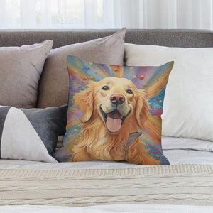 Cosmic Canine Golden Retriever Plush Pillow Case-Cushion Cover-Dog Dad Gifts, Dog Mom Gifts, Golden Retriever, Home Decor, Pillows-2