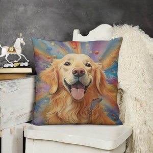 Cosmic Canine Golden Retriever Plush Pillow Case-Cushion Cover-Dog Dad Gifts, Dog Mom Gifts, Golden Retriever, Home Decor, Pillows-3