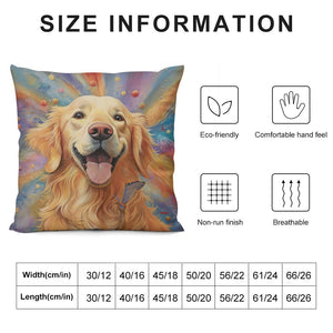 Cosmic Canine Golden Retriever Plush Pillow Case-Cushion Cover-Dog Dad Gifts, Dog Mom Gifts, Golden Retriever, Home Decor, Pillows-6