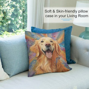 Cosmic Canine Golden Retriever Plush Pillow Case-Cushion Cover-Dog Dad Gifts, Dog Mom Gifts, Golden Retriever, Home Decor, Pillows-7