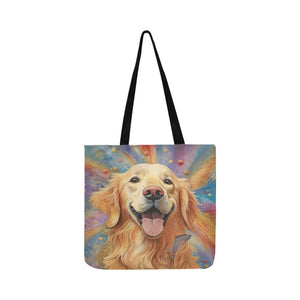 Cosmic Canine Golden Retriever Shopping Tote Bag-Accessories-Accessories, Bags, Dog Dad Gifts, Dog Mom Gifts, Golden Retriever-White-ONESIZE-2