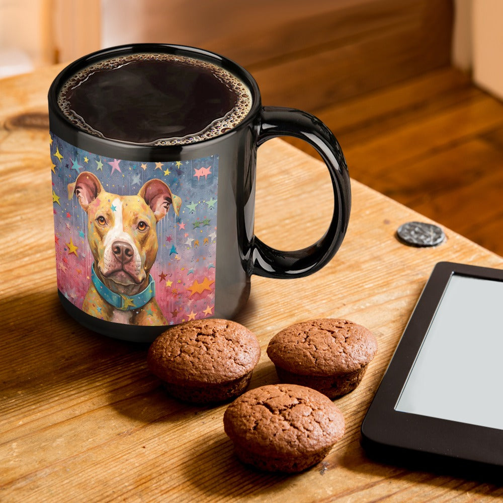 Cosmic Companion Pit Bull Coffee Mug-ONE SIZE-Black-1