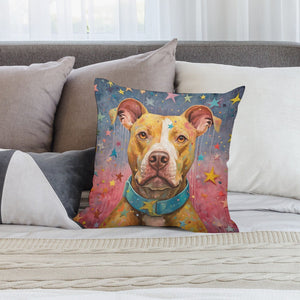 Cosmic Companion Pit Bull Plush Pillow Case-Cushion Cover-Dog Dad Gifts, Dog Mom Gifts, Home Decor, Pillows, Pit Bull-2