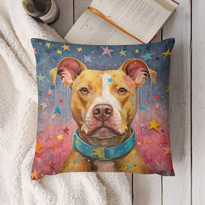 Cosmic Companion Pit Bull Plush Pillow Case-Cushion Cover-Dog Dad Gifts, Dog Mom Gifts, Home Decor, Pillows, Pit Bull-4