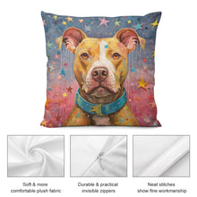 Load image into Gallery viewer, Cosmic Companion Pit Bull Plush Pillow Case-Cushion Cover-Dog Dad Gifts, Dog Mom Gifts, Home Decor, Pillows, Pit Bull-5