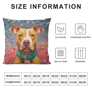Cosmic Companion Pit Bull Plush Pillow Case-Cushion Cover-Dog Dad Gifts, Dog Mom Gifts, Home Decor, Pillows, Pit Bull-6