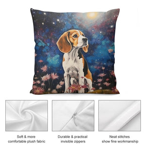 Cosmic Contemplation Beagle Plush Pillow Case-Cushion Cover-Beagle, Dog Dad Gifts, Dog Mom Gifts, Home Decor, Pillows-5