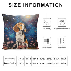 Cosmic Contemplation Beagle Plush Pillow Case-Cushion Cover-Beagle, Dog Dad Gifts, Dog Mom Gifts, Home Decor, Pillows-6