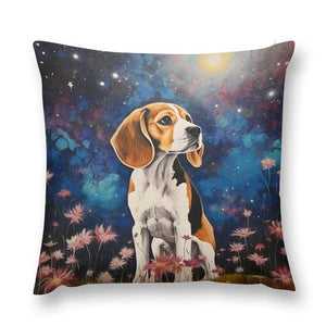 Cosmic Contemplation Beagle Plush Pillow Case-Cushion Cover-Beagle, Dog Dad Gifts, Dog Mom Gifts, Home Decor, Pillows-12 "×12 "-1