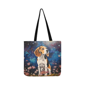 Cosmic Contemplation Beagle Special Lightweight Shopping Tote Bag-White-ONESIZE-2