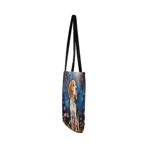 Cosmic Contemplation Beagle Special Lightweight Shopping Tote Bag-White-ONESIZE-4