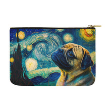 Load image into Gallery viewer, Cosmic Contemplation Pug Carry-All Pouch-Accessories-Accessories, Bags, Dog Dad Gifts, Dog Mom Gifts, Pug-White-ONESIZE-4