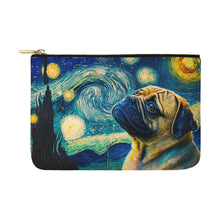 Load image into Gallery viewer, Cosmic Contemplation Pug Carry-All Pouch-Accessories-Accessories, Bags, Dog Dad Gifts, Dog Mom Gifts, Pug-White-ONESIZE-1