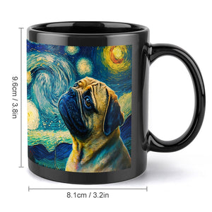 Cosmic Contemplation Pug Coffee Mug-Mug-Accessories, Dog Dad Gifts, Dog Mom Gifts, Home Decor, Mugs, Pug-ONE SIZE-Black-4