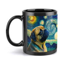 Load image into Gallery viewer, Cosmic Contemplation Pug Coffee Mug-Mug-Accessories, Dog Dad Gifts, Dog Mom Gifts, Home Decor, Mugs, Pug-ONE SIZE-Black-6