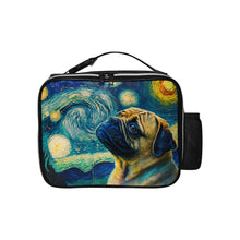 Load image into Gallery viewer, Cosmic Contemplation Pug Lunch Bag-Accessories-Bags, Dog Dad Gifts, Dog Mom Gifts, Lunch Bags, Pug-Black-ONE SIZE-1