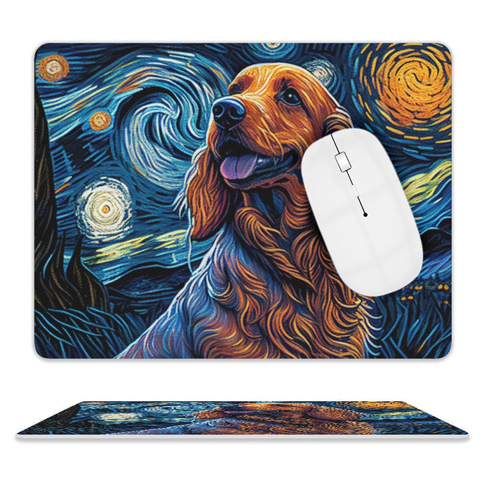 Cosmic Cutie Cocker Spaniel Leather Mouse Pad-Accessories-Cocker Spaniel, Dog Dad Gifts, Dog Mom Gifts, Home Decor, Mouse Pad-ONE SIZE-White-2