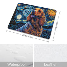 Load image into Gallery viewer, Cosmic Cutie Cocker Spaniel Leather Mouse Pad-Accessories-Cocker Spaniel, Dog Dad Gifts, Dog Mom Gifts, Home Decor, Mouse Pad-ONE SIZE-White-1