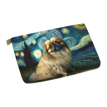 Load image into Gallery viewer, Cosmic Cutie Pekingese Carry-All Pouch-Accessories-Accessories, Bags, Dog Dad Gifts, Dog Mom Gifts, Pekingese-White-ONESIZE-3
