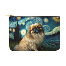 Load image into Gallery viewer, Cosmic Cutie Pekingese Carry-All Pouch-Accessories-Accessories, Bags, Dog Dad Gifts, Dog Mom Gifts, Pekingese-White-ONESIZE-1