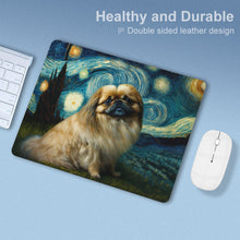 Load image into Gallery viewer, Cosmic Cutie Pekingese Leather Mouse Pad-Accessories-Dog Dad Gifts, Dog Mom Gifts, Home Decor, Mouse Pad, Pekingese-ONE SIZE-White-3