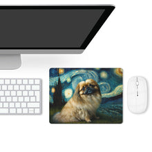 Load image into Gallery viewer, Cosmic Cutie Pekingese Leather Mouse Pad-Accessories-Dog Dad Gifts, Dog Mom Gifts, Home Decor, Mouse Pad, Pekingese-ONE SIZE-White-4