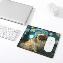 Load image into Gallery viewer, Cosmic Cutie Pekingese Leather Mouse Pad-Accessories-Dog Dad Gifts, Dog Mom Gifts, Home Decor, Mouse Pad, Pekingese-ONE SIZE-White-5