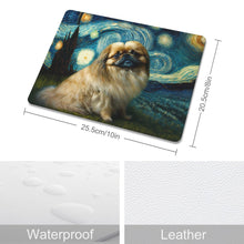 Load image into Gallery viewer, Cosmic Cutie Pekingese Leather Mouse Pad-Accessories-Dog Dad Gifts, Dog Mom Gifts, Home Decor, Mouse Pad, Pekingese-ONE SIZE-White-1